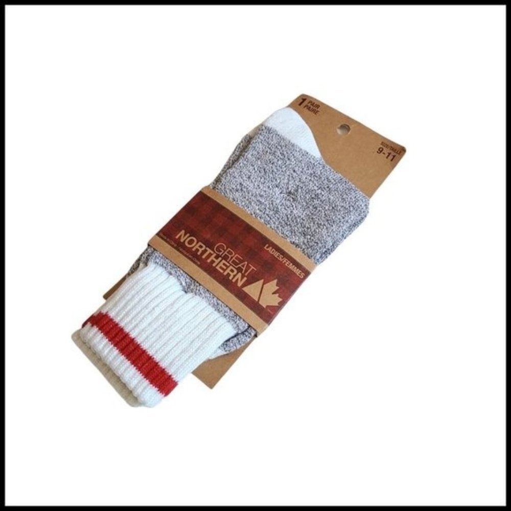 Great Northern Ladies High Socks Shoe Size 6 - 10 Size Shoes NWT White Light Gra